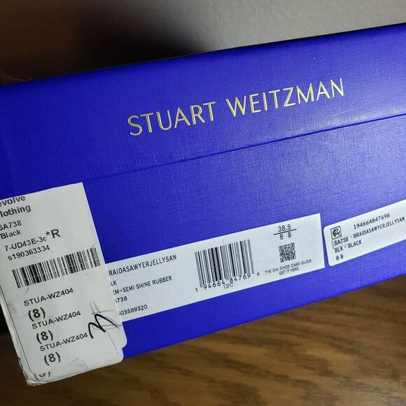 Stuart Weitzman Braida Sawyer Jelly Sandals Beach Ready Size 8 Black Sandals - Picture 12 of 13